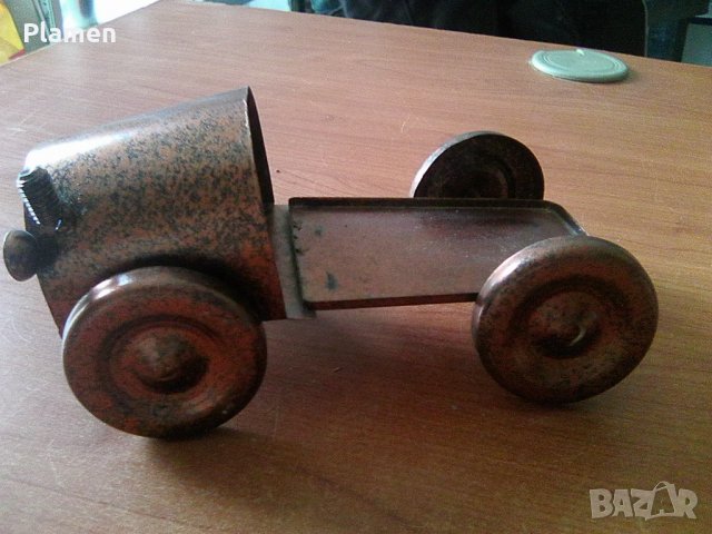 Старовремска метална количка поставка за бутилка, снимка 1