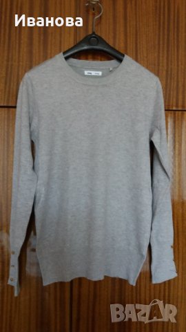 Сив тънък пуловер, снимка 1 - Блузи с дълъг ръкав и пуловери - 42015875