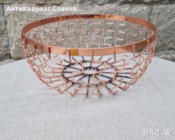 Комплект от две декоративни метални кошници с медно покритие, снимка 11 - Декорация за дома - 55851113
