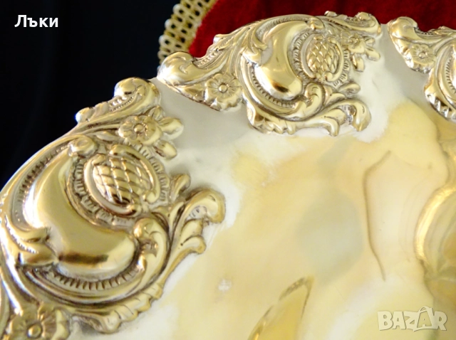 Посребрена фруктиера,позлата,приказни барокови орнаменти. , снимка 6 - Антикварни и старинни предмети - 52817580