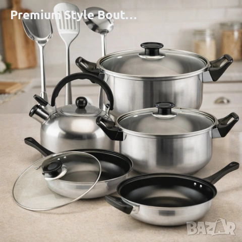 Комплект тенджери и аксесоари от 11 части - издръжливи и устойчиви, снимка 4 - Други - 53626640