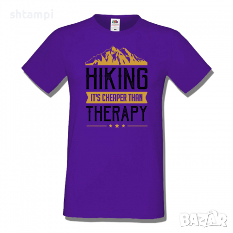Мъжка тениска Hiking It's Cheaper Than Therapy,Къмпинг,Планина,Изненада,Подарък,Поход,Връх,Хижа,, снимка 8 - Тениски - 36351931