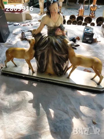 Стара статуетка арт деко, снимка 3 - Антикварни и старинни предмети - 55968142
