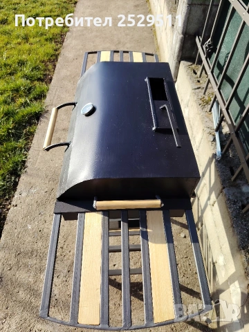 Барбекю скара на дървени въглища НОВО Подсилено 46кг скара плътен квадрат от 10мм 60 на 40 , снимка 7 - Барбекюта - 49311501