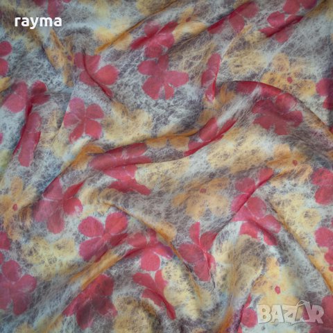 Плат дизайнерска органза естествена коприна принт цветя -50%, снимка 3 - Поли - 34474519