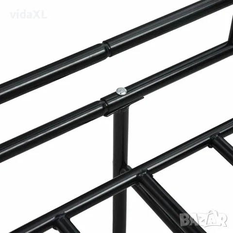 vidaXL Рамка за дневно легло, черна, метал, 90x200 см, снимка 6 - Спални и легла - 56146542