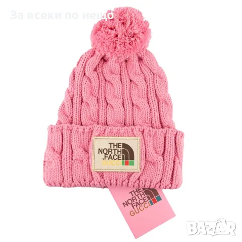 The North Face x Gucci Зимна Шапка С Помпон И Обърнат Маншет - Различни Цветове Код SK2385