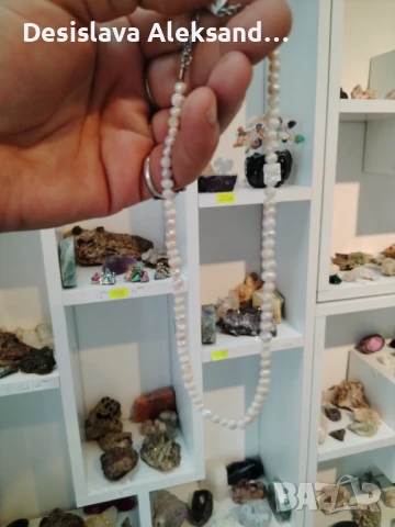 Колие наниз със естествени речни перли, снимка 3 - Колиета, медальони, синджири - 51149386