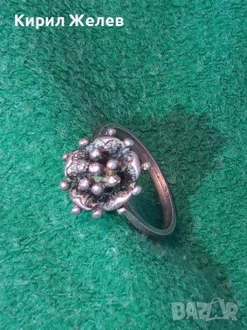СТАР ФЛОРАЛЕН АРТ НУВО СРЕБЪРЕН ПРЪСТЕН РЪЧНА ИЗРАБОТКА 38492, снимка 11 - Антикварни и старинни предмети - 41462063