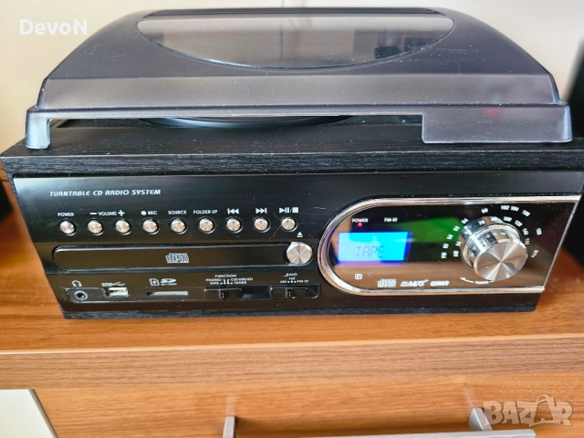 Аудиосистема с грамофон , CD/mp3 , радио , касета, снимка 5 - Радиокасетофони, транзистори - 51705925