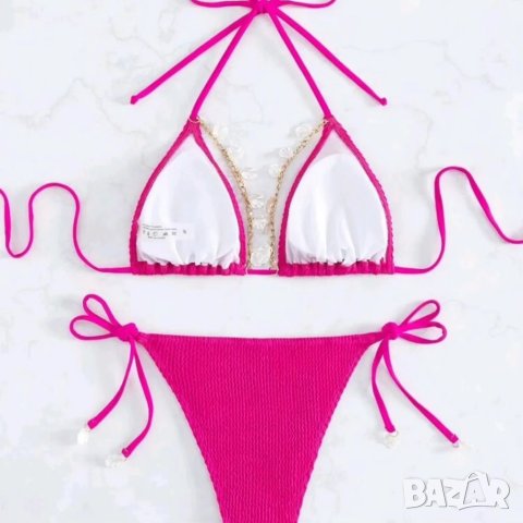 Розов бански с миди, снимка 4 - Бански костюми - 41022657