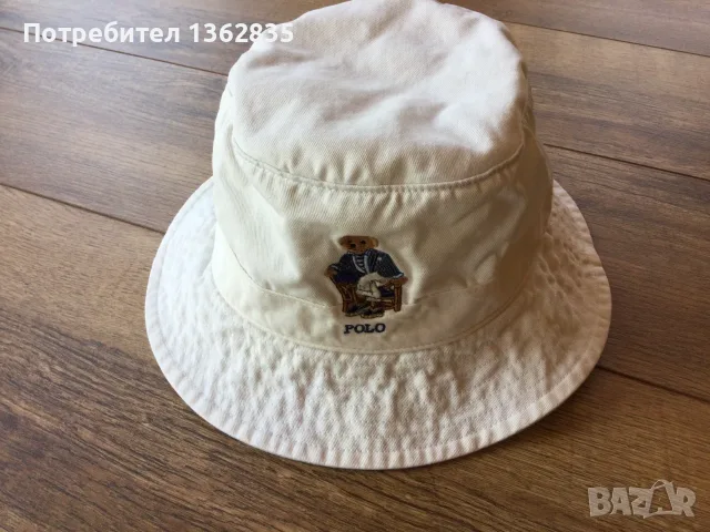 НОВА оригинална мъжка бяла шапка идиотка / bucket hat POLO RALPH LAUREN размер L / XL / 61 см от САЩ, снимка 6 - Шапки - 55900513