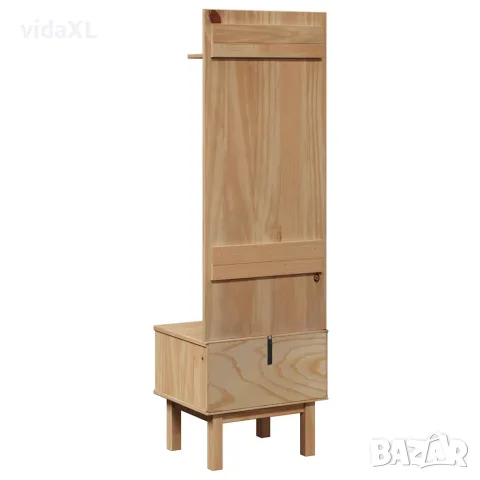 vidaXL Шкаф портманто OTTA, 50x40x160 см, борово дърво масив, снимка 6 - Портманта - 56147391