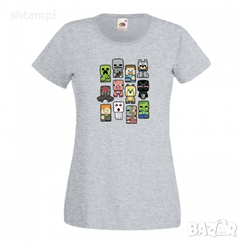 Дамска тениска Minecraft Drawing Characters Minecraft,Игра,Забавление,подарък,Изненада,Рожден Ден., снимка 8 - Тениски - 36520940