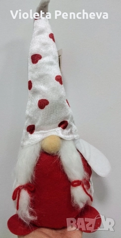 Плюшен коледен гном , снимка 2 - Декорация за дома - 52227762
