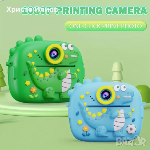 Детска камера с функция за печат Детски фотоапарат с дисплей за моментни снимки Розов, снимка 5 - Други - 49857747