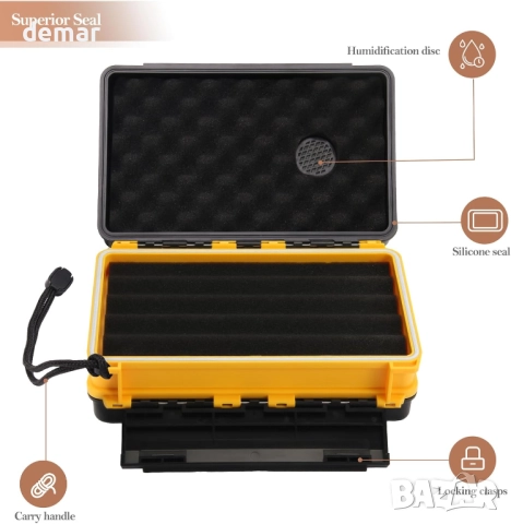 Пътен хумидор за 5 пури (50RG), преносим комплект с нож, стойка, хигрометър и овлажнител, снимка 3 - Други стоки за дома - 52735604