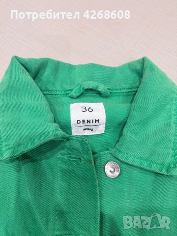 Дънково яке в зелен цвят, снимка 2 - Якета - 53595277