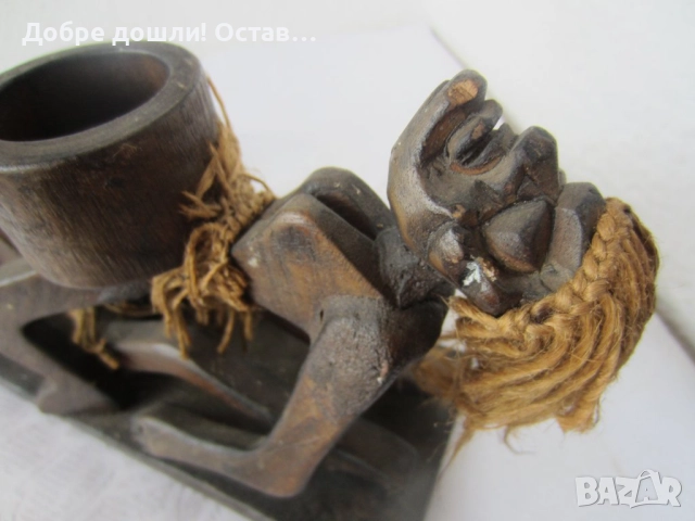 Пепелници - дървени: негри и стар дървен пепелник с лица, профили,, уникат пластика фигура с профили, снимка 16 - Статуетки - 32730620