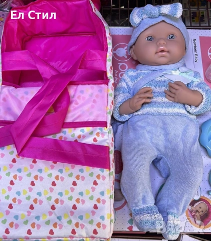 Кукла бебе с пълен комплект – Шише, пижама, легълце и аксесоари - 42 см - НА БЪЛГАРСКИ, снимка 7 - Кукли - 53585453
