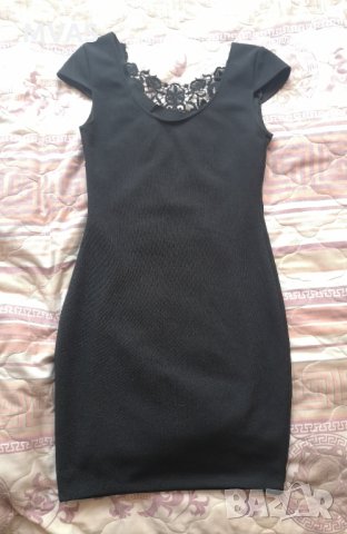 Нова къса черна рокля по тялото S 36 с дантела , снимка 3 - Рокли - 25513273