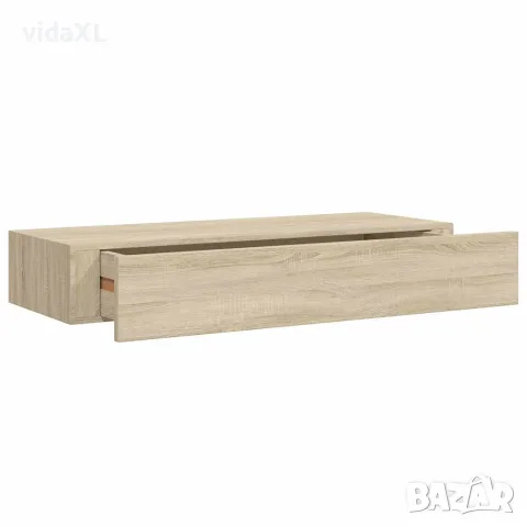 vidaXL Стенни рафтове с чекмеджета, 2 бр, дъб, 60x23,5x10 см, МДФ, снимка 5 - Етажерки - 56146907