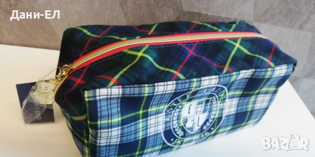 Estee Lauder козметичен несесер – синьо-зелено каре, снимка 3 - Други - 52771975