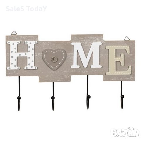 Дървена закачалка за дрехи, за дома, 4 места за закачване,28х16,5см, снимка 2 - Закачалки - 35800466