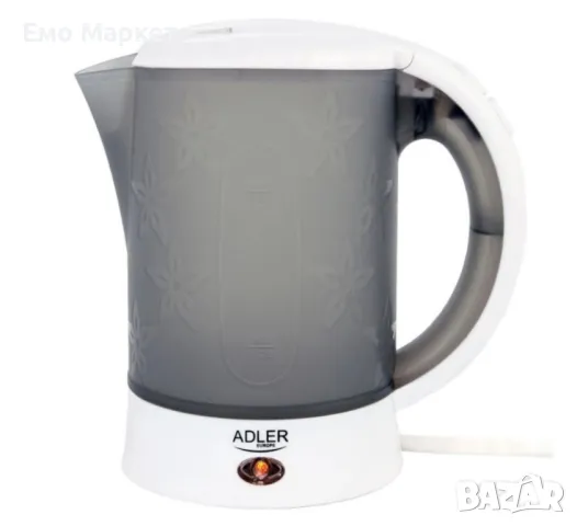 Електрическа кана Adler AD1268, 600W, 0.6l, Сиво с бяло. Гаранция 24 месеца , снимка 7 - Кани - 49452464