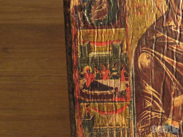 † Стара православна ръчно рисувана икона Житие на Дева Мария, Света Богородица , снимка 5 - Икони - 35745184