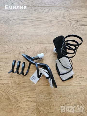 Нови черни сандали, снимка 2 - Дамски обувки на ток - 49939166