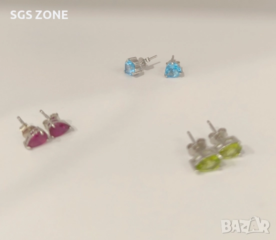 Сребърни обеци с перидот, снимка 9 - Обеци - 52857412