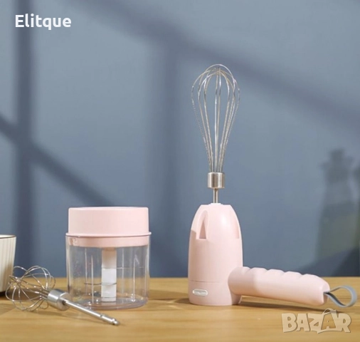 Чопър, Миксер 2 в 1 продукт с две приставки, USB зареждане, снимка 4 - Миксери - 52821113