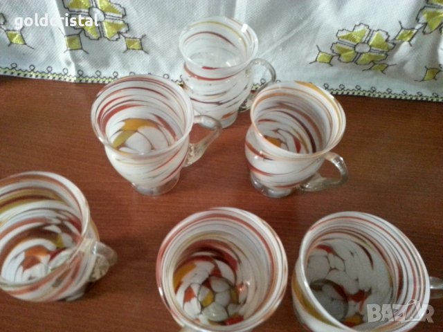 Стъклени чаши халби ръчна изработка , снимка 4 - Антикварни и старинни предмети - 42475284