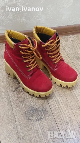Продавам червени боти  38 номер в добро състояние