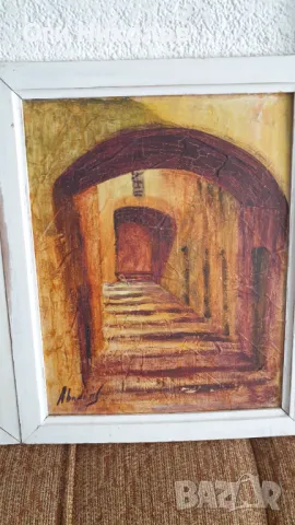 Цикъл Испански улици -два броя стари авторски картини, снимка 3 - Картини - 50243559