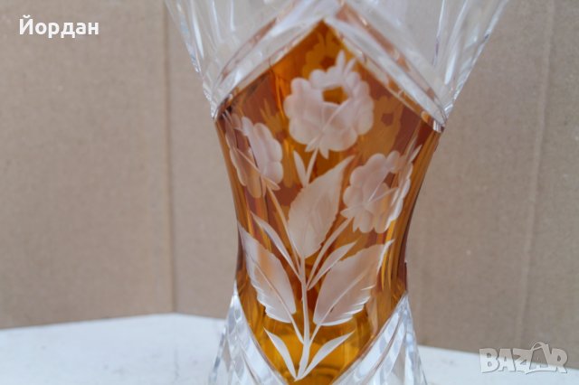 Кристална ваза бохемия, снимка 3 - Антикварни и старинни предмети - 41646294