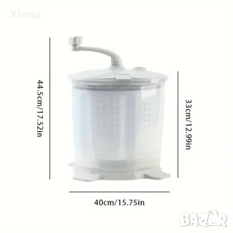 Истинска ръчна преносима пералня с голям обем и без електричество