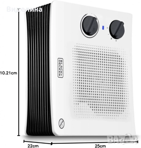 Компактен вентилаторен отоплител, BLACK+DECKER BXSH2001E, снимка 4 - Отоплителни печки - 51817815