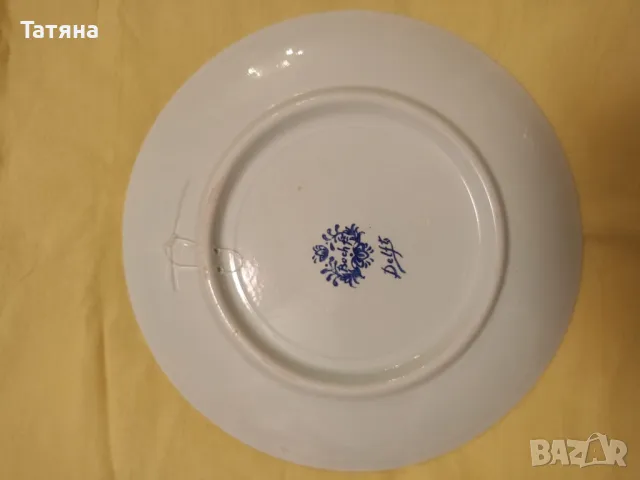 Чиния Делфт Delft, 21,5см оригинална, снимка 3 - Антикварни и старинни предмети - 49987932