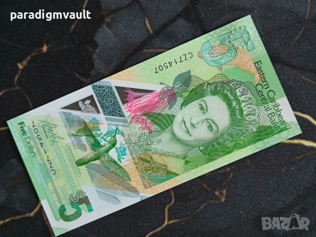 Банкнота - Източни Кариби - 5 долара UNC | 2021г.