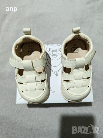 KK Бебешки боси сандали бели | 21 номер / 13.3 см стелка, снимка 7 - Детски сандали и чехли - 53851830