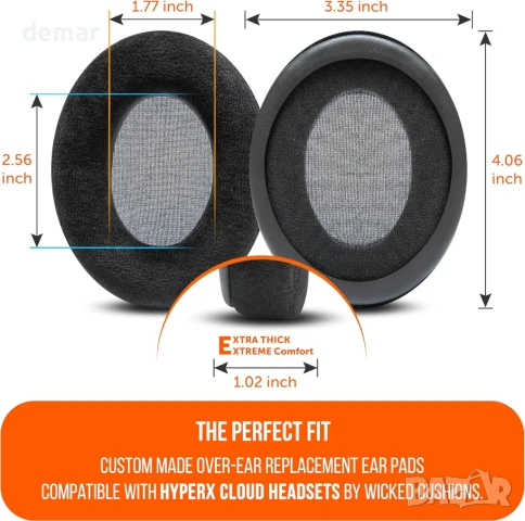 WC StealthZ Cloud - FPS ориентирани възглавнички за HyperX Cloud Alpha, Cloud 2, Cloud Stinger и др, снимка 5 - Слушалки и портативни колонки - 51416773