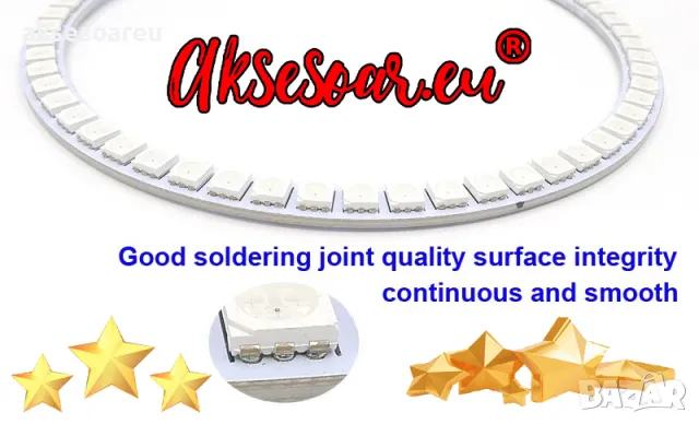 Ангелски очи многоцветни RGB LED Фарове Angel Eyes DRL за кола пръстени 4x131 mm рингове с дистанцио, снимка 15 - Аксесоари и консумативи - 48040120