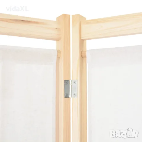 vidaXL Параван за стая, 4 панела, кремав, 160x170x4 cм, текстил, снимка 4 - Паравани - 56146448