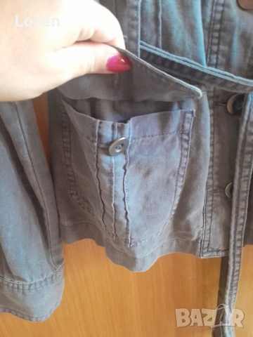 Дамско сиво сако с коланче, снимка 2 - Сака - 51497153