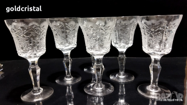 кристални чаши , снимка 3 - Антикварни и старинни предмети - 51483176