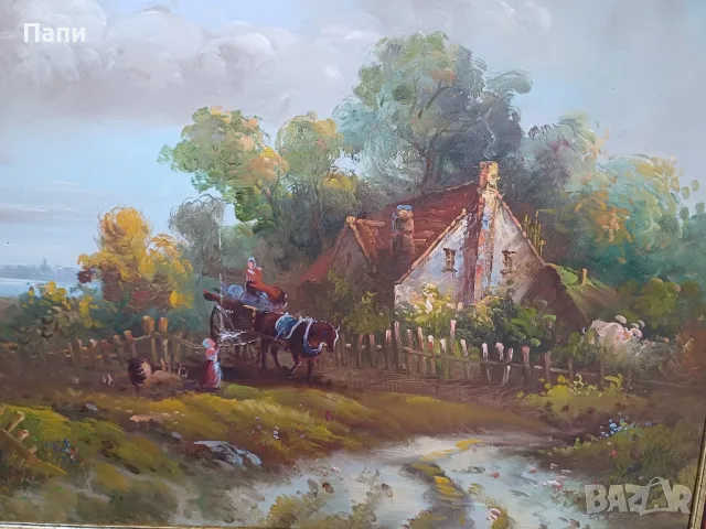 Голяма маслена картина с подпис от автора., снимка 6 - Картини - 47542567