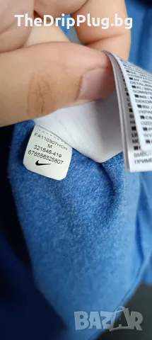 Nike Dri Fit Дамска фланелка с 1/4 цип размер М синя, снимка 5 - Тениски - 55805683