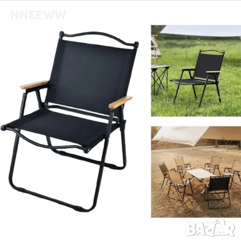 Къмпинг стол/сгъваем от плат черен, снимка 3 - Къмпинг мебели - 50555752